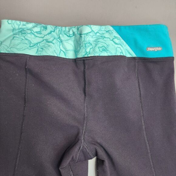 The‎ North Face Cropped Leggings Women's S Flared Black Blue Pattern Vapor Wick - Picture 10 of 11